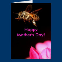 ¡Abeja en vuelo, el día de HappyMother! tarjetas
