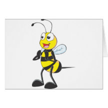 Abeja feliz que aplaude tarjeta