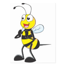 Abeja feliz que aplaude tarjeta postal