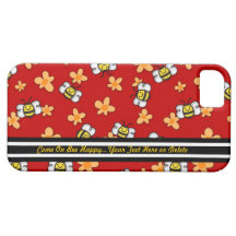 Abeja floral linda feliz - personalizar iPhone 5 Case-Mate cárcasa