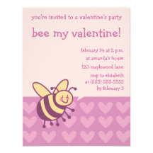 Abeja mis invitaciones del fiesta de la tarjeta de anuncio personalizado