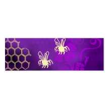 Abejas púrpuras plantillas de tarjeta de negocio