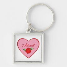 Abigail (corazón) llavero personalizado