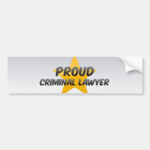 Abogado criminal orgulloso etiqueta de parachoque