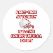Abogado. Experto del fútbol de la fantasía Pegatina Redonda