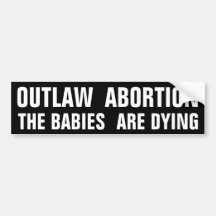 Aborto proscrito etiqueta de parachoque