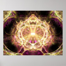 Abra su corazón - ilustraciones del fractal poster