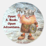 Abra un libro.  Abra la aventura Etiqueta