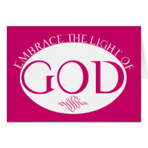 Abrace la luz de dios tarjeton