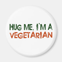 Abráceme que soy un vegetariano imanes de nevera