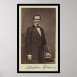 Abraham Lincoln firmó la tarjeta 1860 Poster