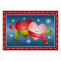 Abrazo de la tarjeta de Navidad del el día de San  tarjetas