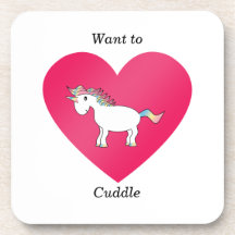 Abrazo divertida del unicornio posavasos
