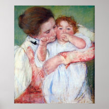 Abrazo joven de las madres de Maria Stevenson Cass Impresiones