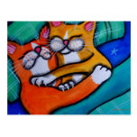 Abrazos del gato tarjetas postales