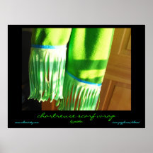 Abrigo chartreuse de la bufanda por el poster de G