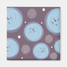Abstract Blue Flowers Magnets