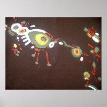 Abstract painting on canvas posters
