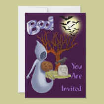 ¡Abucheo! Fantasma y árbol asustadizo, invitación  invitaciones
