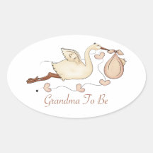Abuela a ser calcomanía oval personalizadas