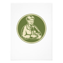 Abuela de la abuelita que cocina el bol grande invitaciones personales 