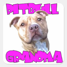 Abuela de Pitbull Pegatina Cuadradas