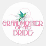 Abuela del colibrí de la novia pegatina