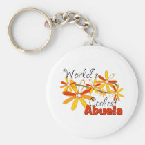 Abuela más fresco del mundo floral llaveros
