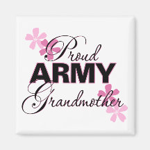 Abuela orgullosa del ejército iman de nevera