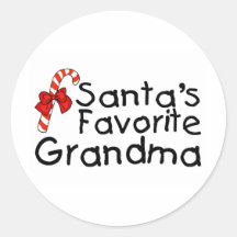 Abuela preferida 2 de Santas Pegatina Redonda