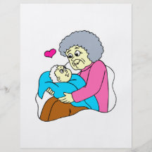 Abuela y bebé grahpic flyer personalizado