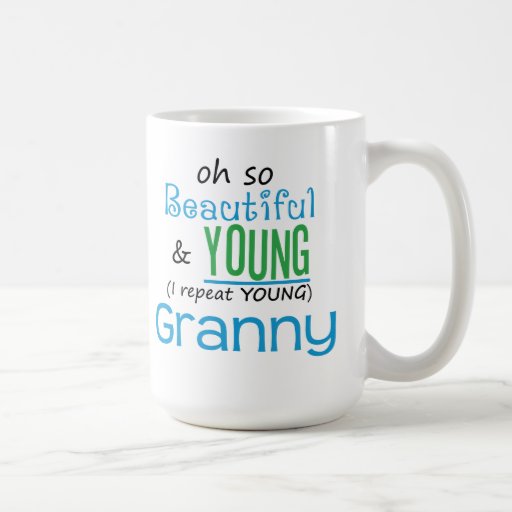 Abuelita hermosa y joven tazas