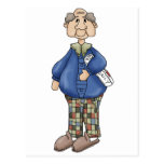 Abuelo con diseño del periódico postal