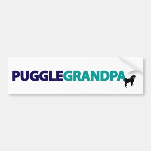 Abuelo de Puggle Pegatina De Parachoque