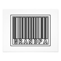Abuelo del código de barras invitaciones personalizada