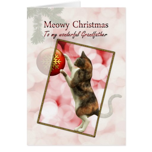 Abuelo, navidad de Meowy Tarjeta