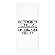 Abuelo por horas… a tiempo completo Ninja Lona Personalizada