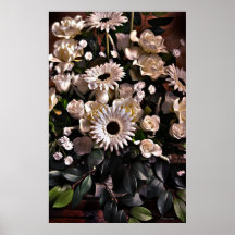Abundancia (flores que despiden de la pantalla) posters