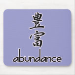 Abundancia y riquezas, en kanji alfombrillas de ratón