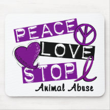 Abuso del animal de la PARADA del AMOR de la PAZ Tapete De Raton