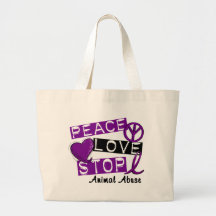 Abuso del animal de la PARADA del AMOR de la PAZ Bolsa De Mano