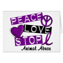 Abuso del animal de la PARADA del AMOR de la PAZ Tarjeta