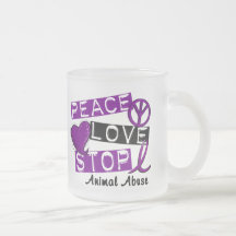 Abuso del animal de la PARADA del AMOR de la PAZ Taza