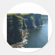 Acantilados del condado Clare Irlanda de Moher Etiquetas Redondas