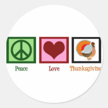 Acción de gracias del amor de la paz pegatinas redondas