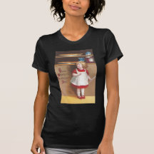 Acción de gracias del vintage del chica y de los p camisetas