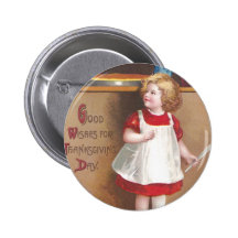 Acción de gracias del vintage del chica y de los p pins