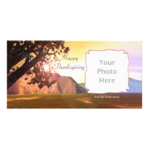 Acción de gracias escénica tarjeta personal con foto