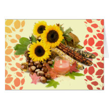 Acción de gracias feliz de los girasoles de la cos felicitación