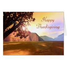 Acción de gracias feliz escénica tarjeta